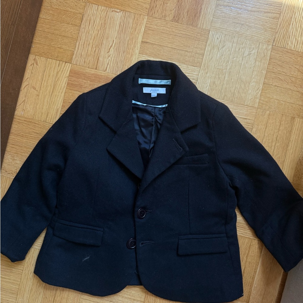 Jacadi Children's Black Wool-Blend Blazer Suit Jacket -